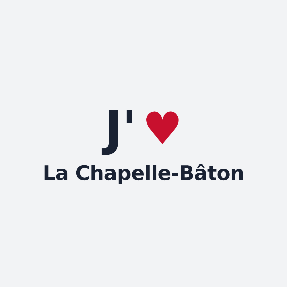 Poster personnalisé La Chapelle-Bâton — design J'aime La Chapelle-Bâton