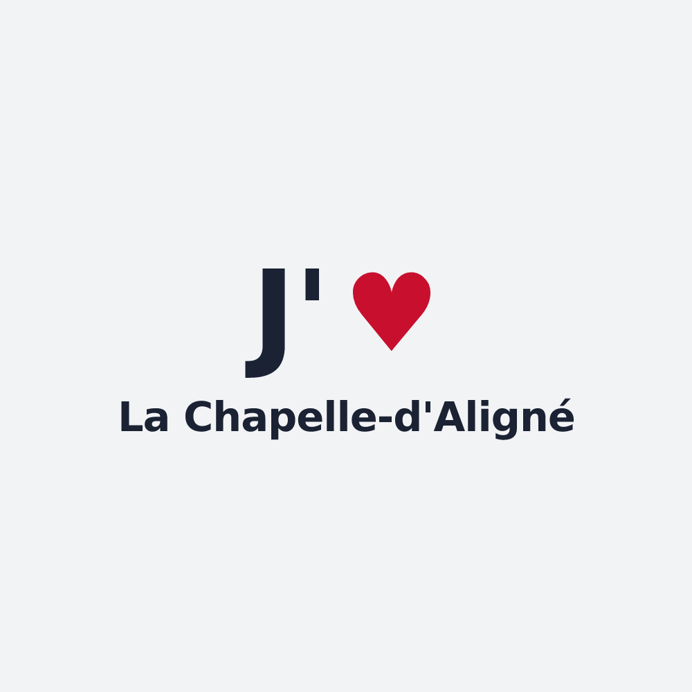 Poster personnalisé La Chapelle-d'Aligné — design « J'aime La Chapelle-d'Aligné » imprimé sur le poster