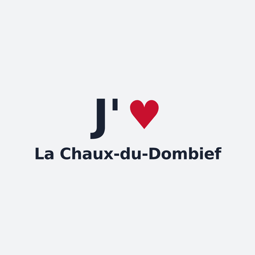 Poster personnalisé La Chaux-du-Dombief — design « J'aime La Chaux-du-Dombief » imprimé sur le poster
