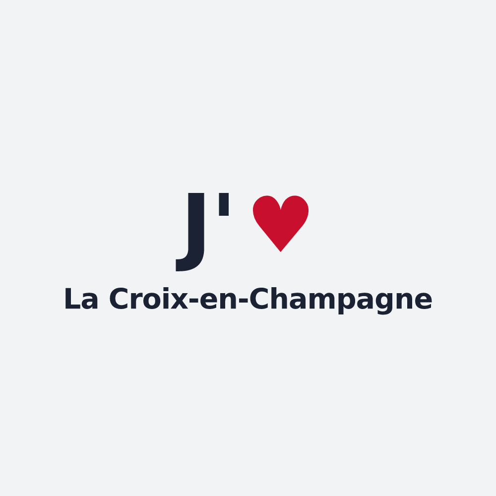 Poster personnalisé La Croix-en-Champagne — design « J'aime La Croix-en-Champagne » imprimé sur le poster