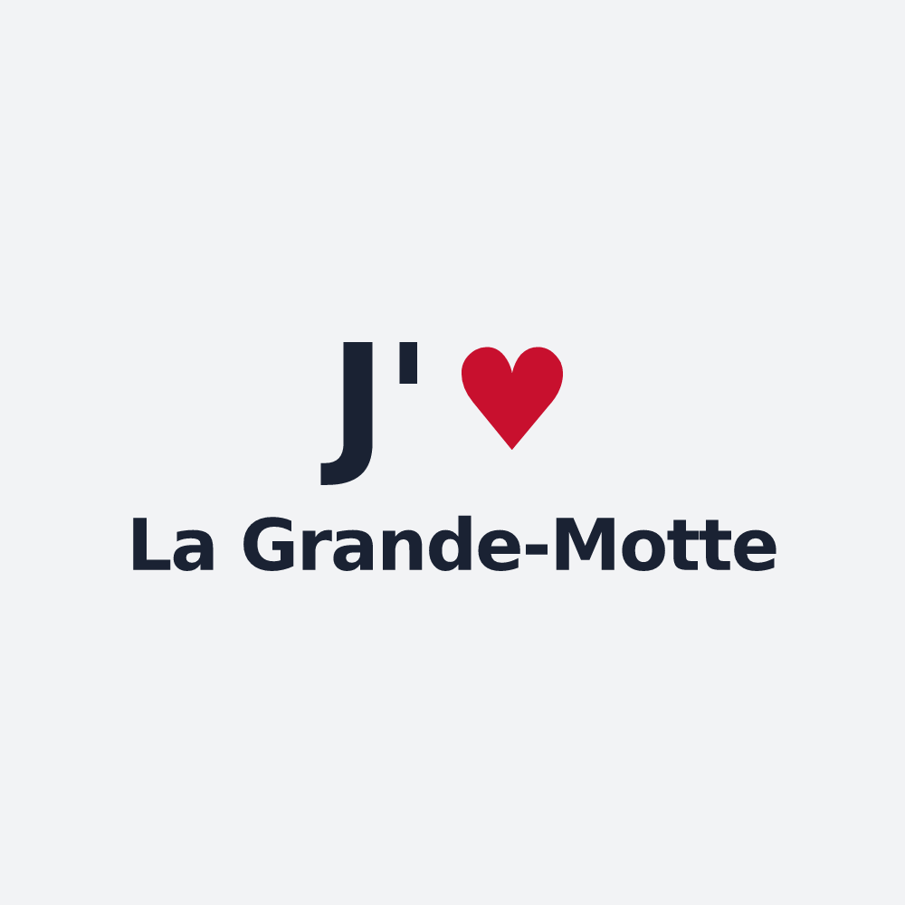 Poster personnalisé La Grande-Motte — design J'aime La Grande-Motte