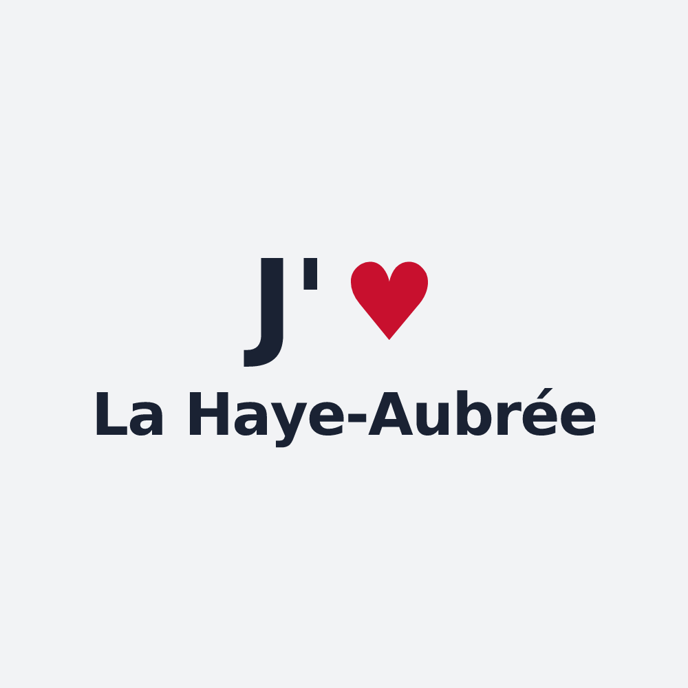 Poster personnalisé La Haye-Aubrée — design « J'aime La Haye-Aubrée » imprimé sur le poster