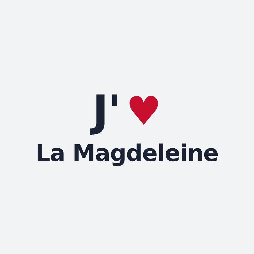 Poster personnalisé La Magdeleine — design « J'aime La Magdeleine » imprimé sur le poster