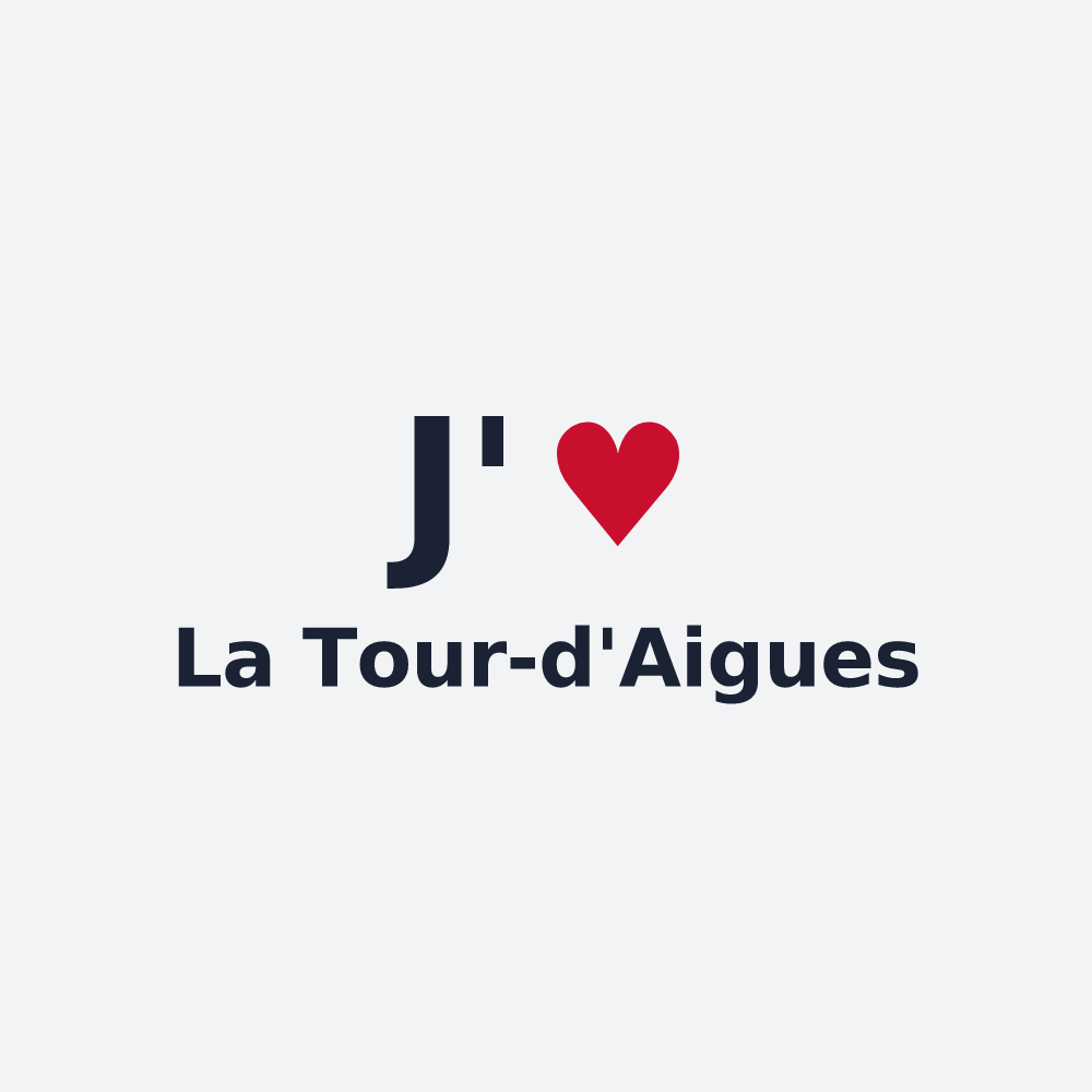 Poster personnalisé La Tour-d'Aigues — design J'aime La Tour-d'Aigues