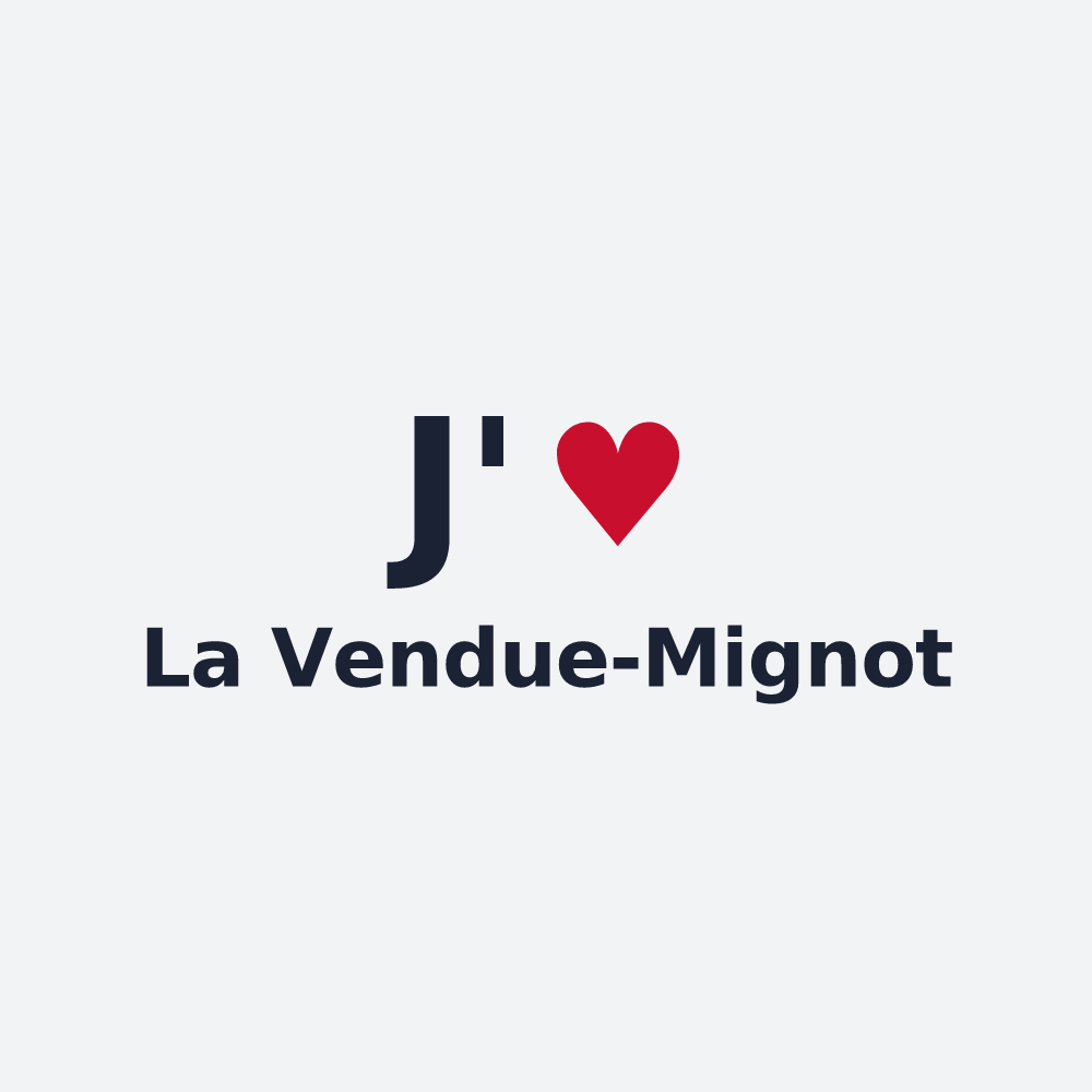 Poster personnalisé La Vendue-Mignot — design « J'aime La Vendue-Mignot » imprimé sur le poster