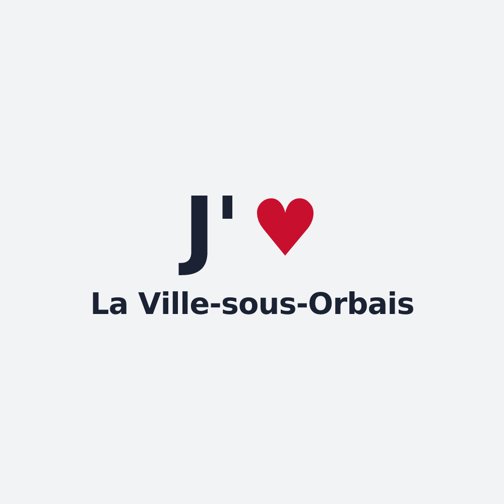Poster personnalisé La Ville-sous-Orbais — design « J'aime La Ville-sous-Orbais » imprimé sur le poster