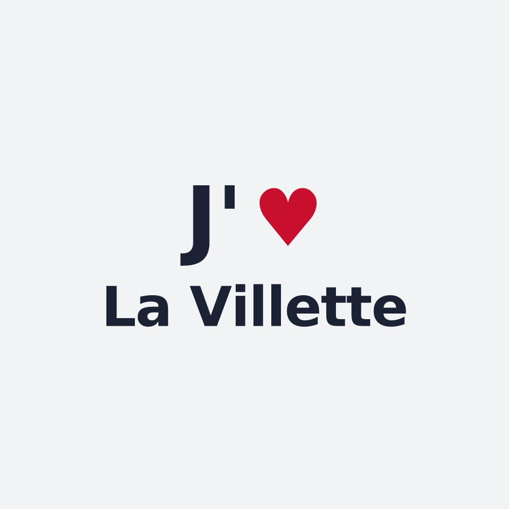 Poster personnalisé La Villette — design « J'aime La Villette » imprimé sur le poster