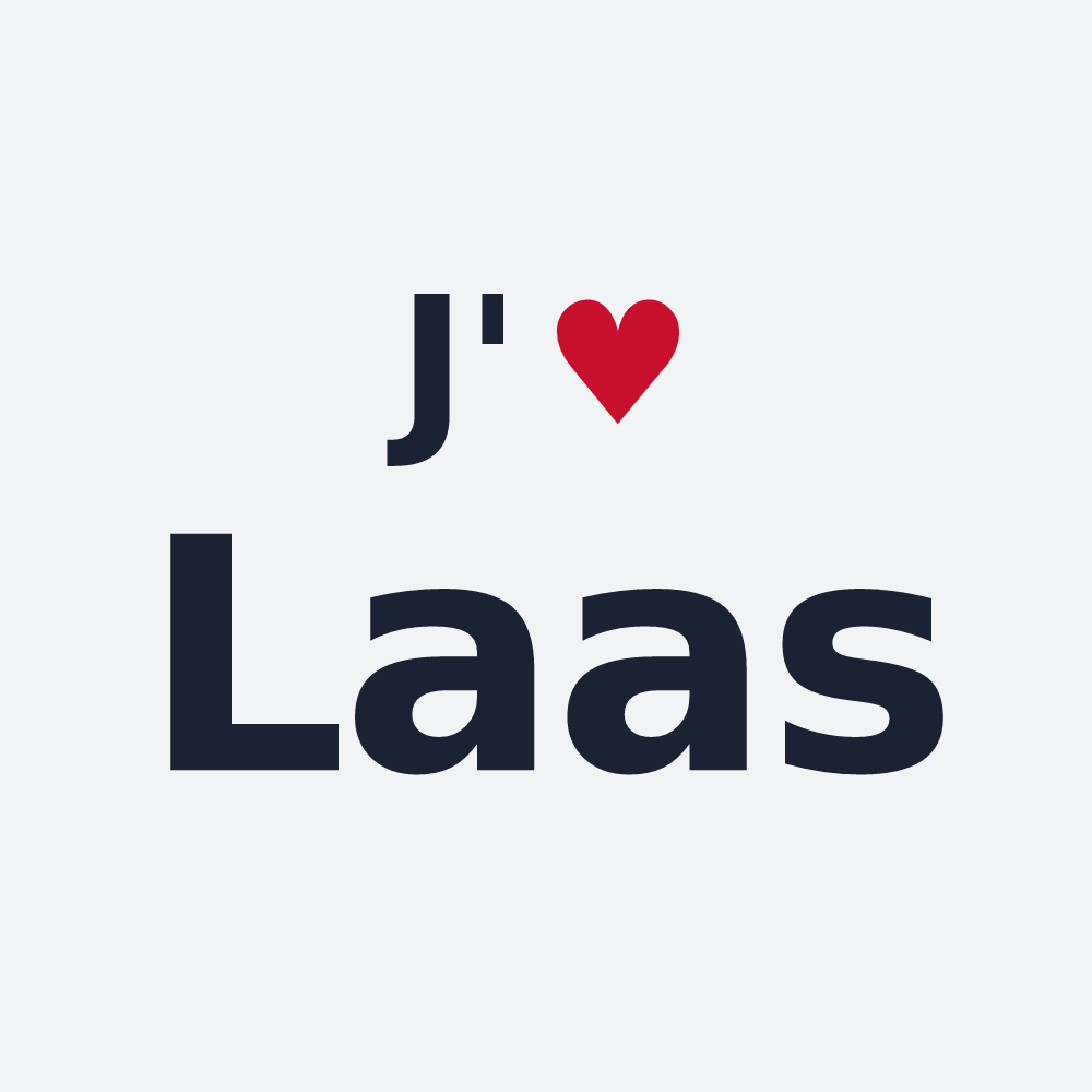 Poster personnalisé Laas — design « J'aime Laas » imprimé sur le poster