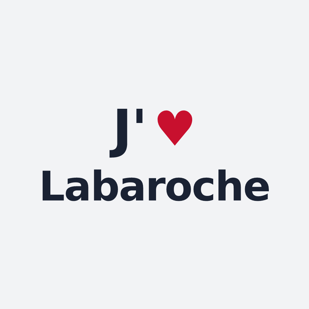 Poster personnalisé Labaroche — design « J'aime Labaroche » imprimé sur le poster