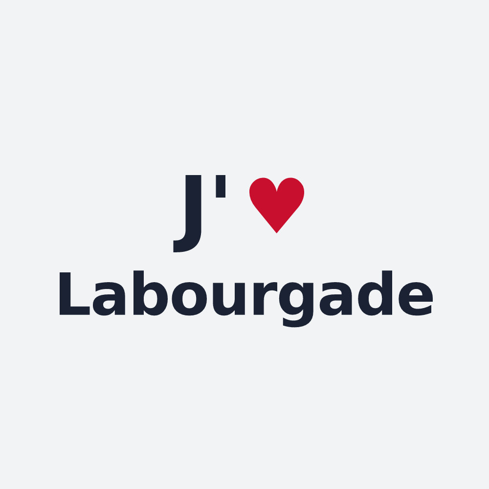 Poster personnalisé Labourgade — design « J'aime Labourgade » imprimé sur le poster