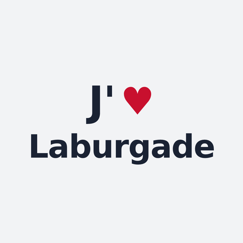 Poster personnalisé Laburgade — design « J'aime Laburgade » imprimé sur le poster