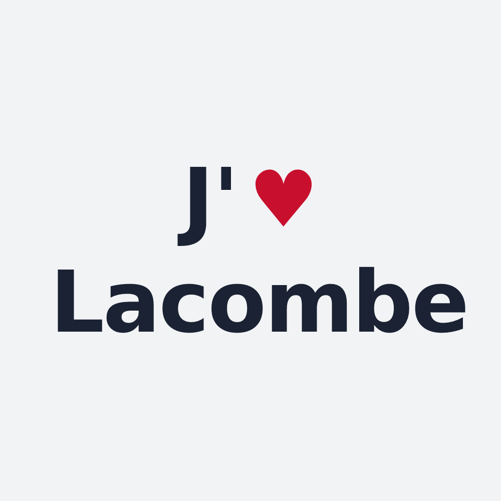 Poster personnalisé Lacombe — design « J'aime Lacombe » imprimé sur le poster