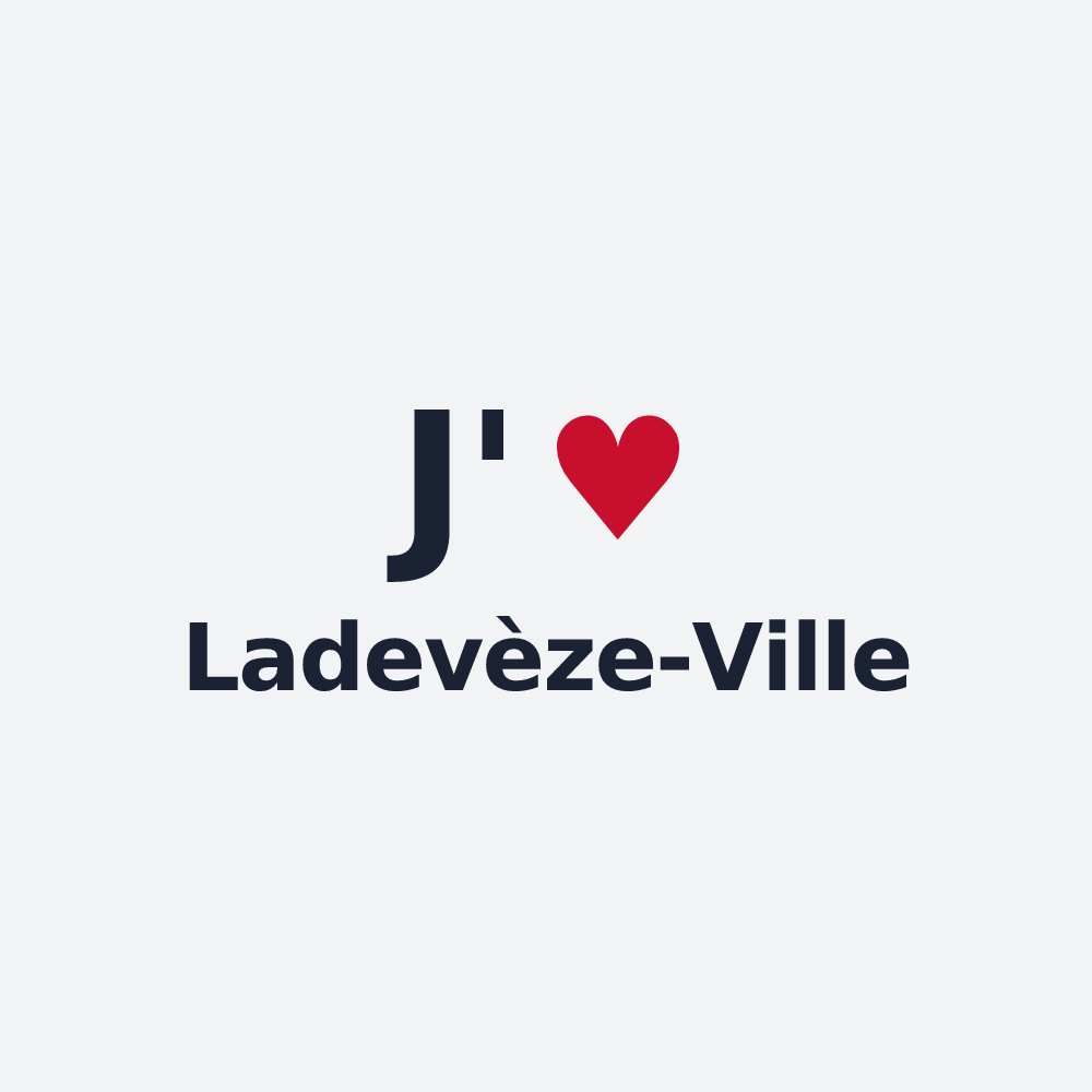 Poster personnalisé Ladevèze-Ville — design « J'aime Ladevèze-Ville » imprimé sur le poster