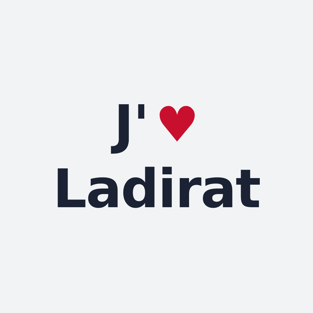 Poster personnalisé Ladirat — design « J'aime Ladirat » imprimé sur le poster