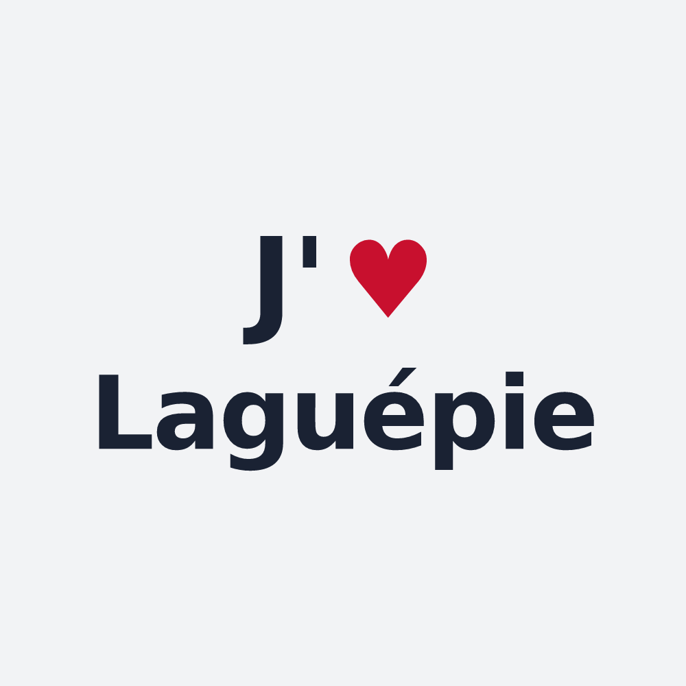 Poster personnalisé Laguépie — design « J'aime Laguépie » imprimé sur le poster