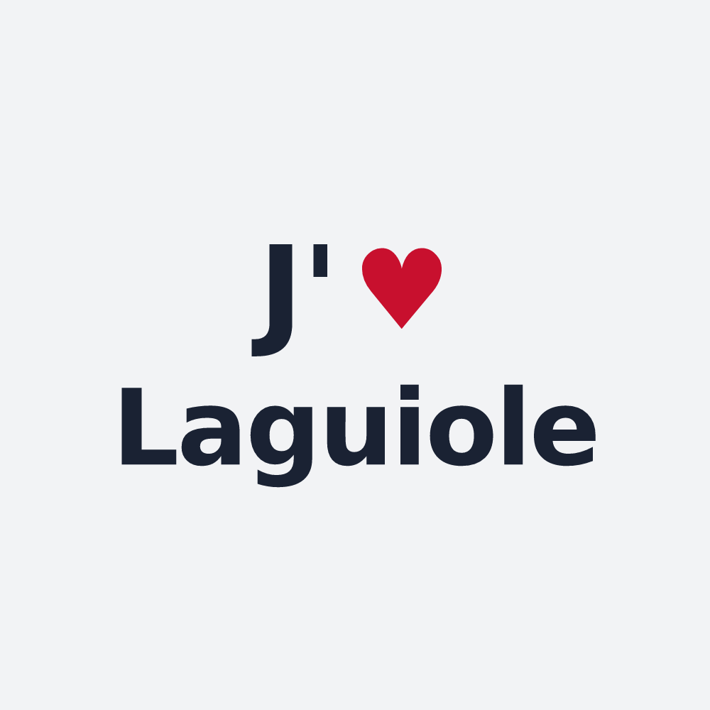 Poster personnalisé Laguiole — design « J'aime Laguiole » imprimé sur le poster