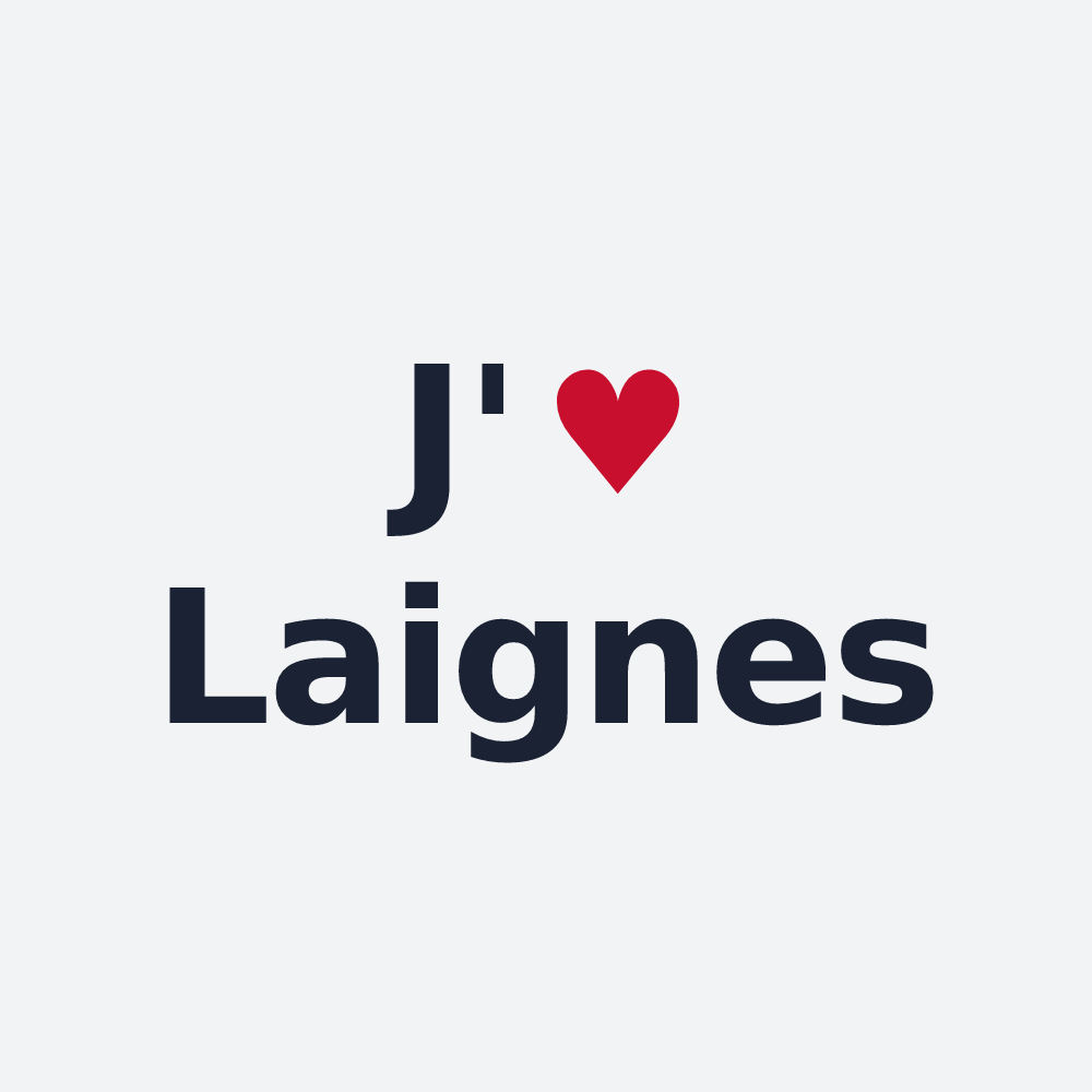 Poster personnalisé Laignes — design « J'aime Laignes » imprimé sur le poster