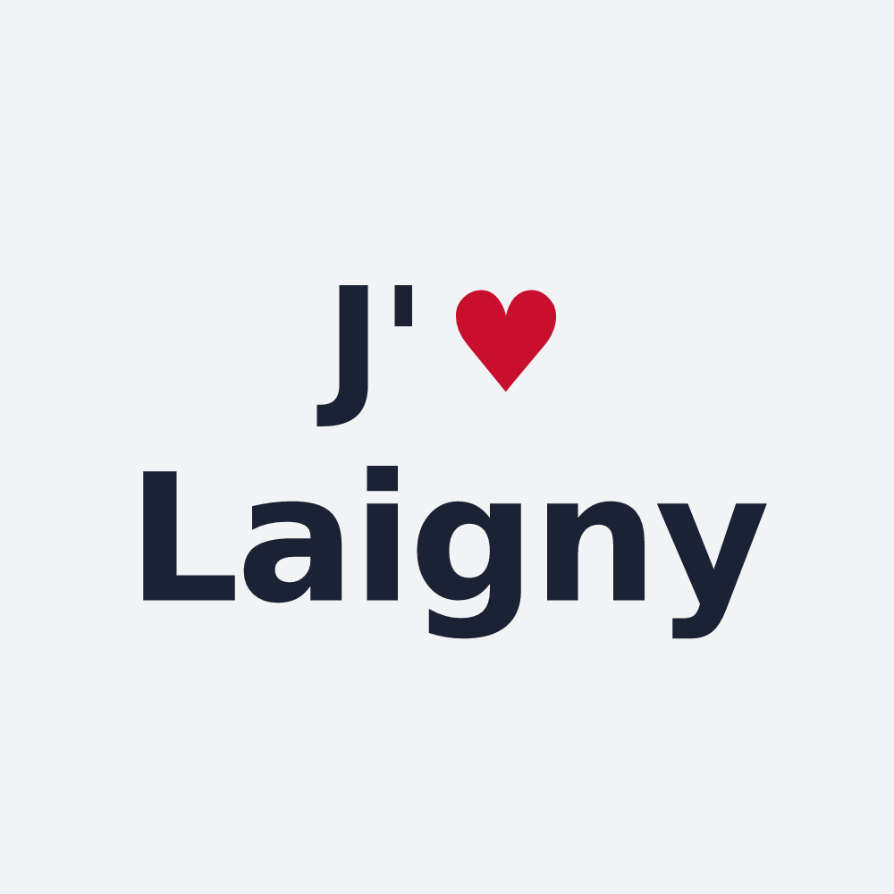 Poster personnalisé Laigny — design « J'aime Laigny » imprimé sur le poster