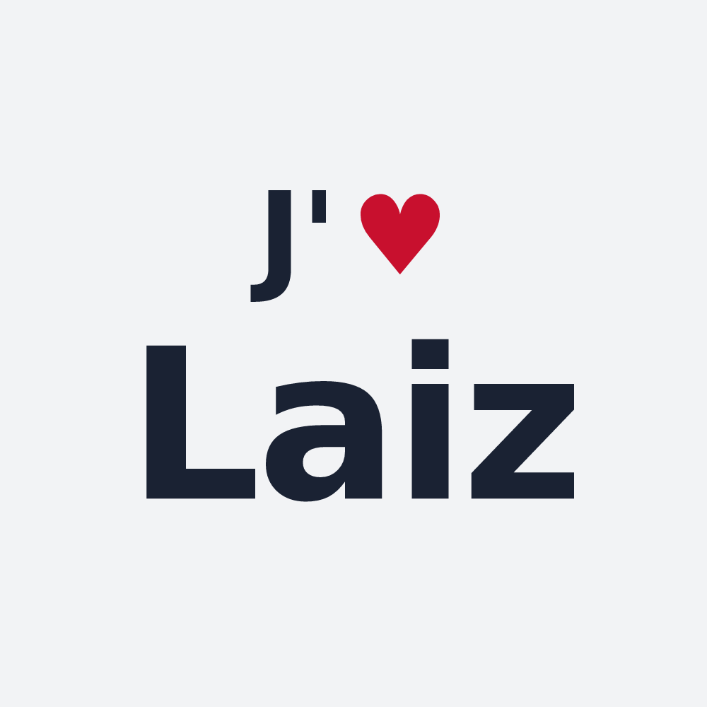 Poster personnalisé Laiz — design « J'aime Laiz » imprimé sur le poster