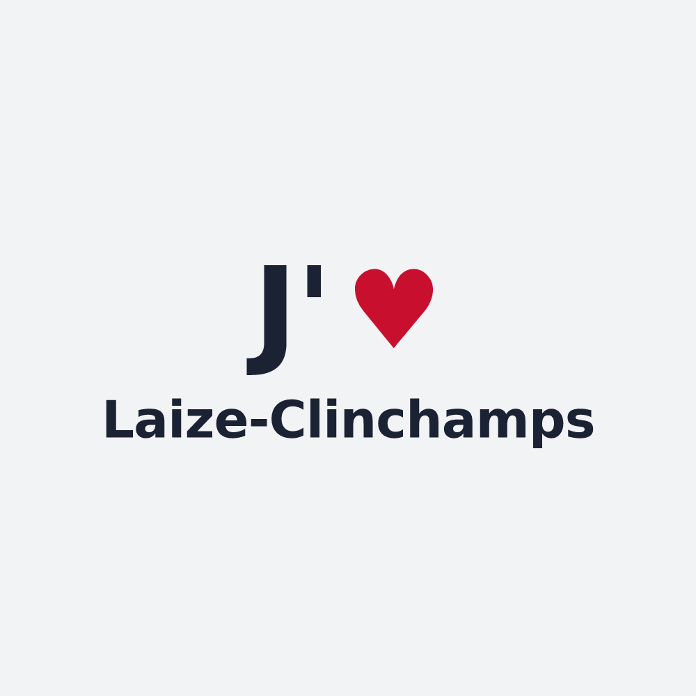 Poster personnalisé Laize-Clinchamps — design « J'aime Laize-Clinchamps » imprimé sur le poster