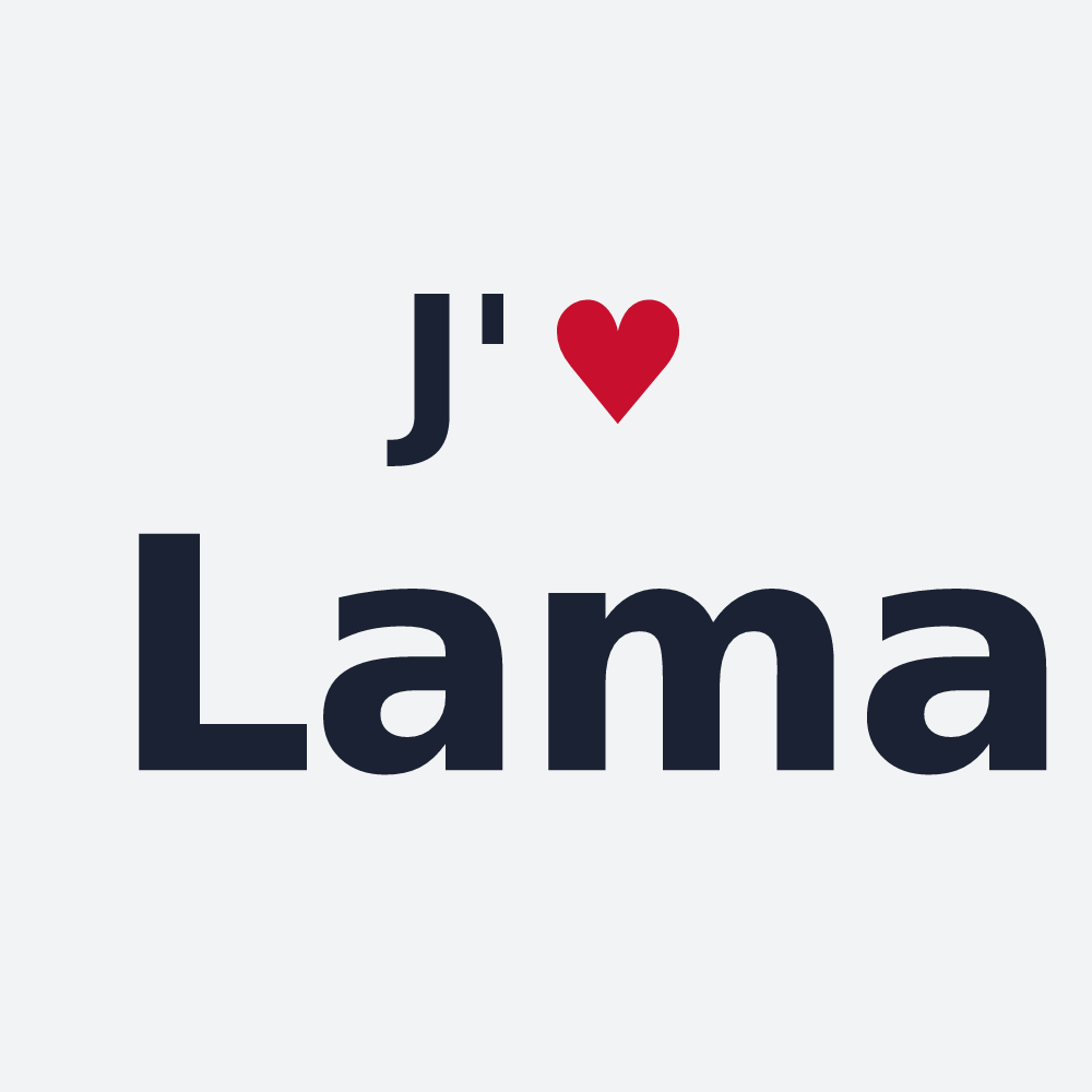 Poster personnalisé Lama — design J'aime Lama