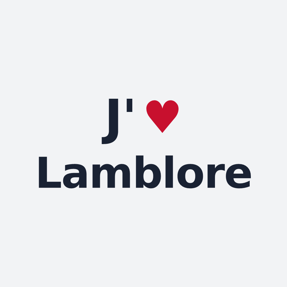 Poster personnalisé Lamblore — design « J'aime Lamblore » imprimé sur le poster