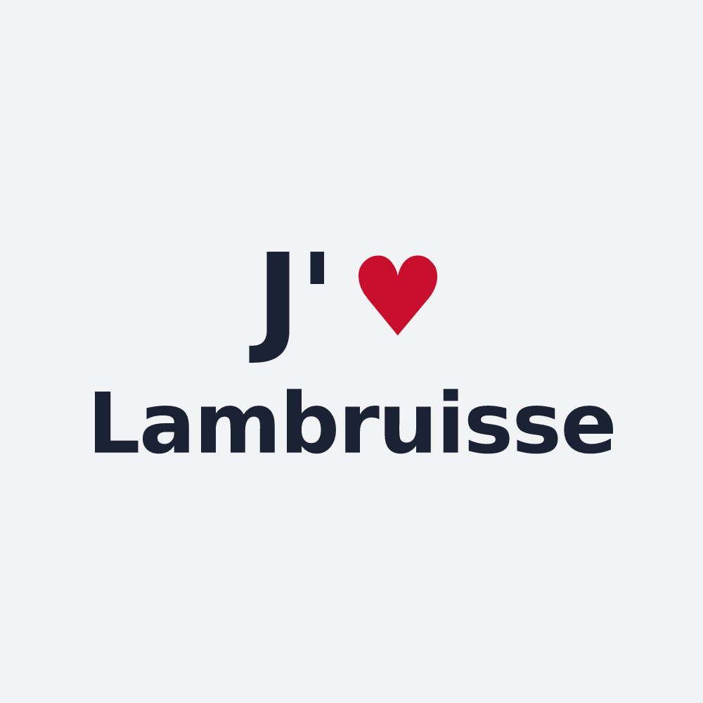 Poster personnalisé Lambruisse — design « J'aime Lambruisse » imprimé sur le poster