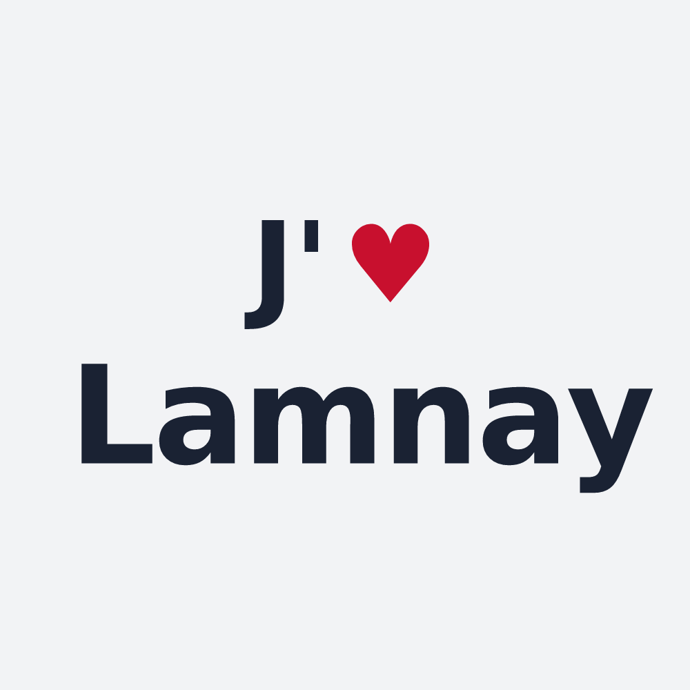 Poster personnalisé Lamnay — design « J'aime Lamnay » imprimé sur le poster