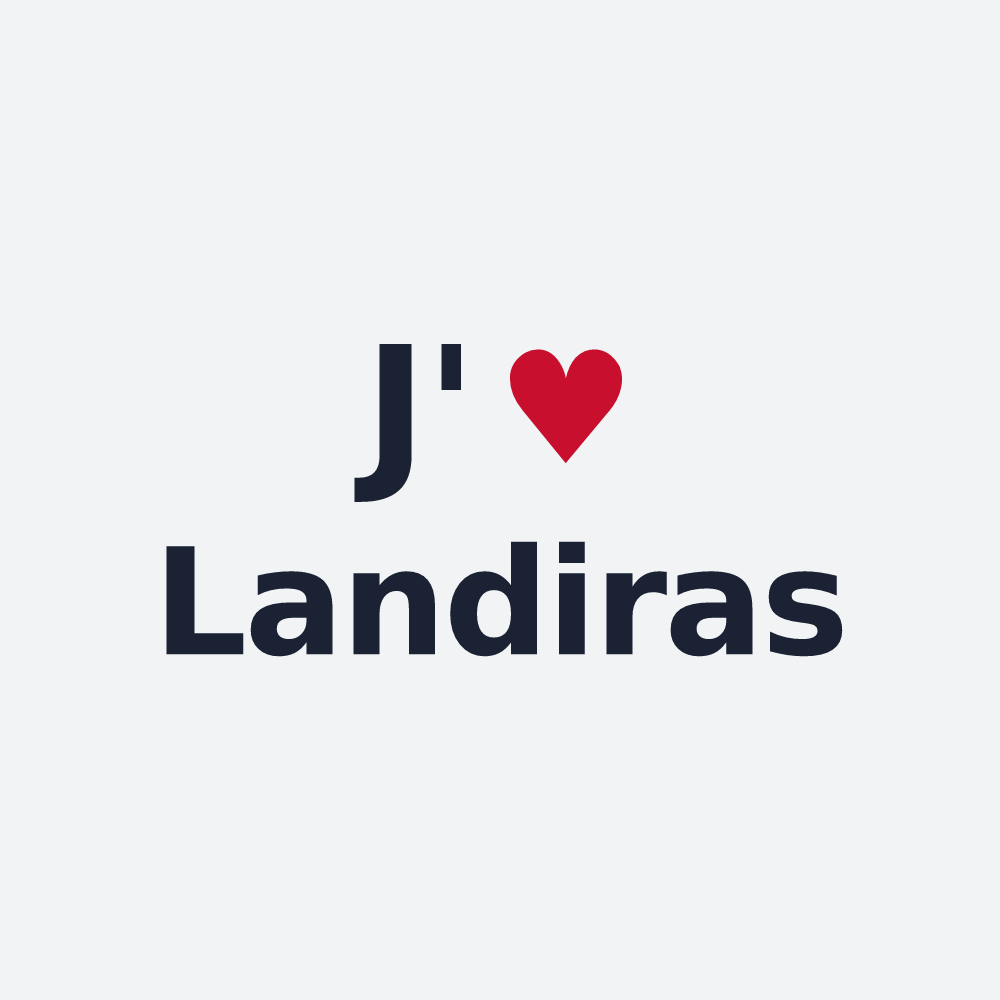 Poster personnalisé Landiras — design « J'aime Landiras » imprimé sur le poster