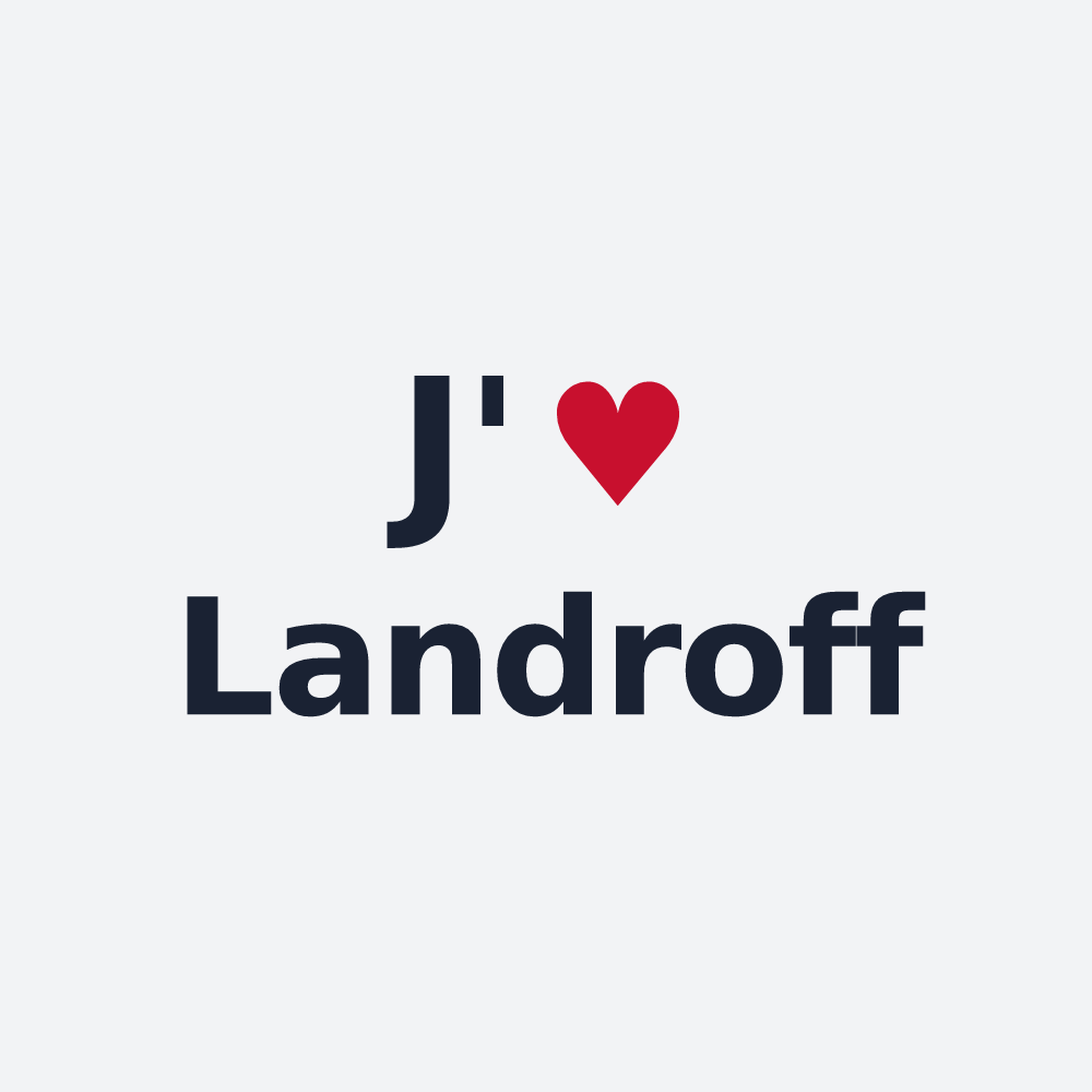 Poster personnalisé Landroff — design « J'aime Landroff » imprimé sur le poster