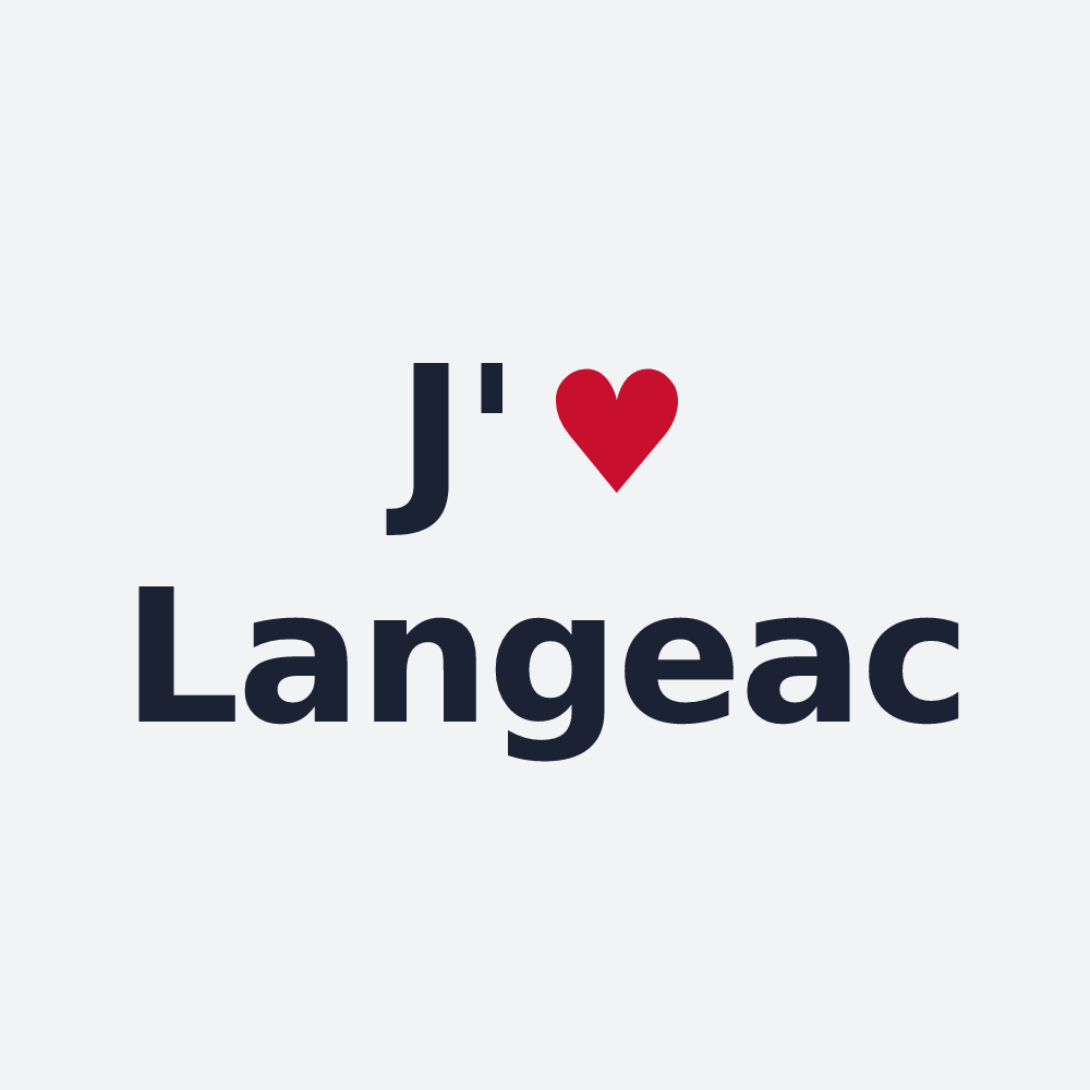 Poster personnalisé Langeac — design « J'aime Langeac » imprimé sur le poster