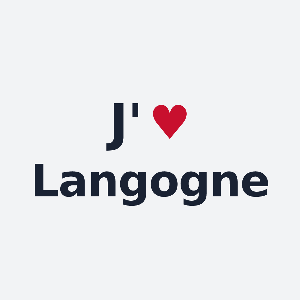 Poster personnalisé Langogne — design « J'aime Langogne » imprimé sur le poster