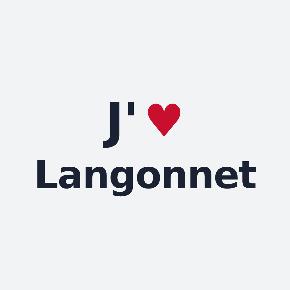 Poster personnalisé Langonnet — design « J'aime Langonnet » imprimé sur le poster