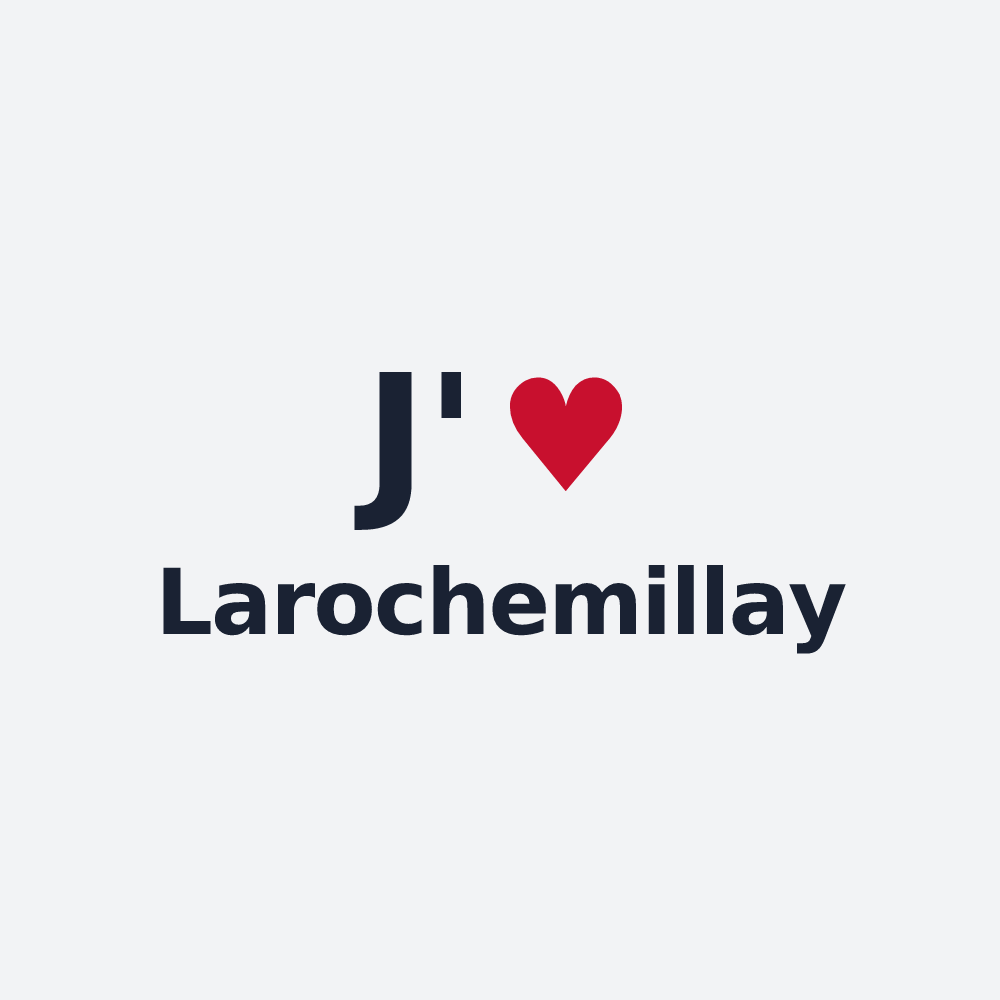 Poster personnalisé Larochemillay — design « J'aime Larochemillay » imprimé sur le poster