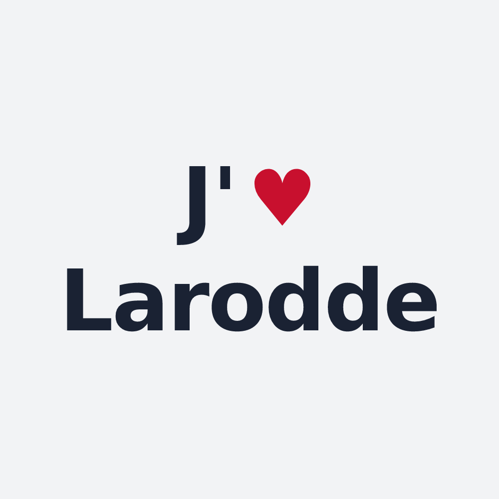 Poster personnalisé Larodde — design « J'aime Larodde » imprimé sur le poster