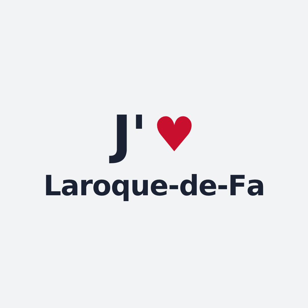 Poster personnalisé Laroque-de-Fa — design J'aime Laroque-de-Fa