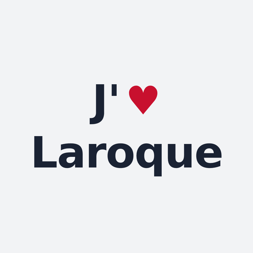 Poster personnalisé Laroque — design « J'aime Laroque » imprimé sur le poster