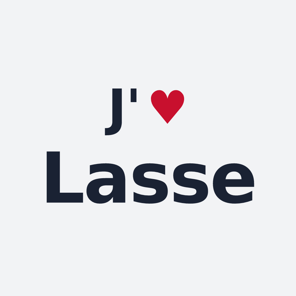 Poster personnalisé Lasse — design « J'aime Lasse » imprimé sur le poster