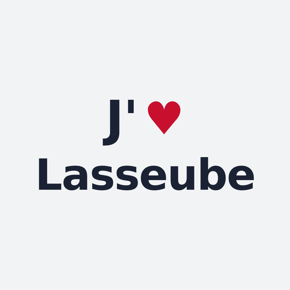Poster personnalisé Lasseube — design J'aime Lasseube