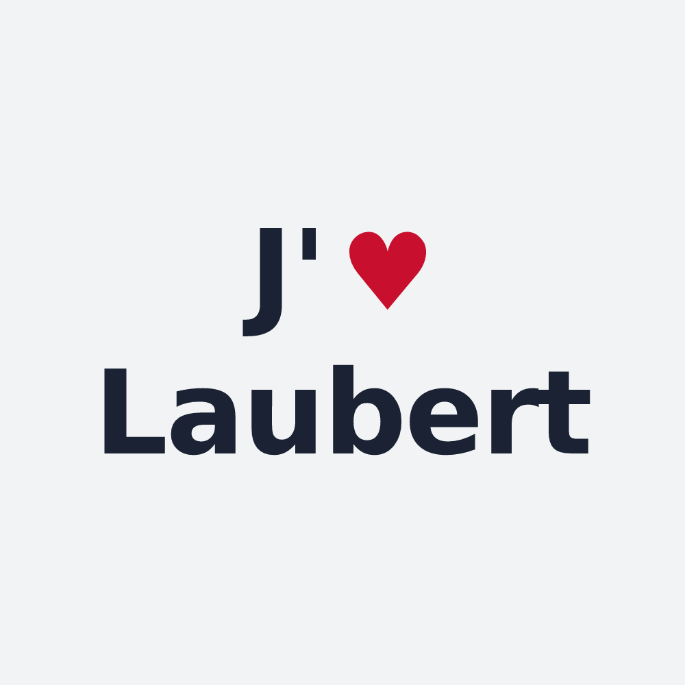 Poster personnalisé Laubert — design « J'aime Laubert » imprimé sur le poster