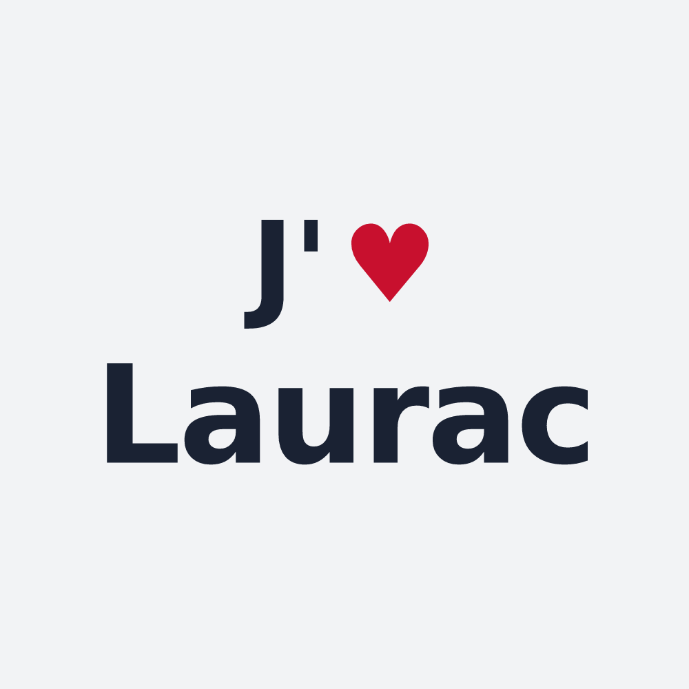 Poster personnalisé Laurac — design « J'aime Laurac » imprimé sur le poster