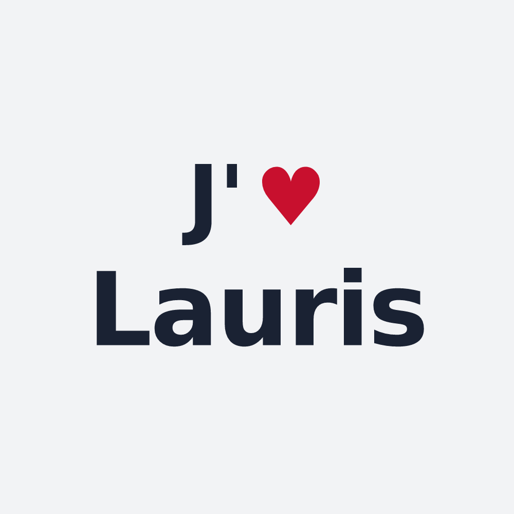 Poster personnalisé Lauris — design « J'aime Lauris » imprimé sur le poster