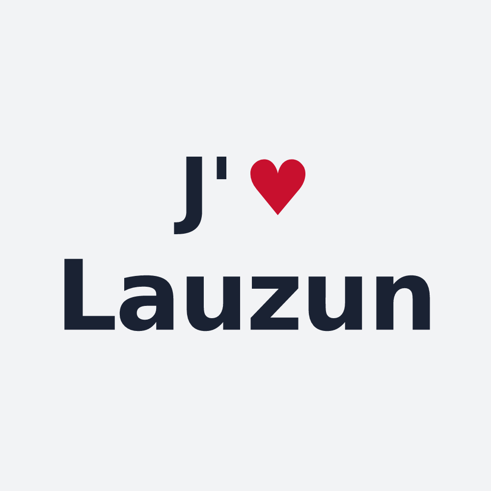 Poster personnalisé Lauzun — design J'aime Lauzun