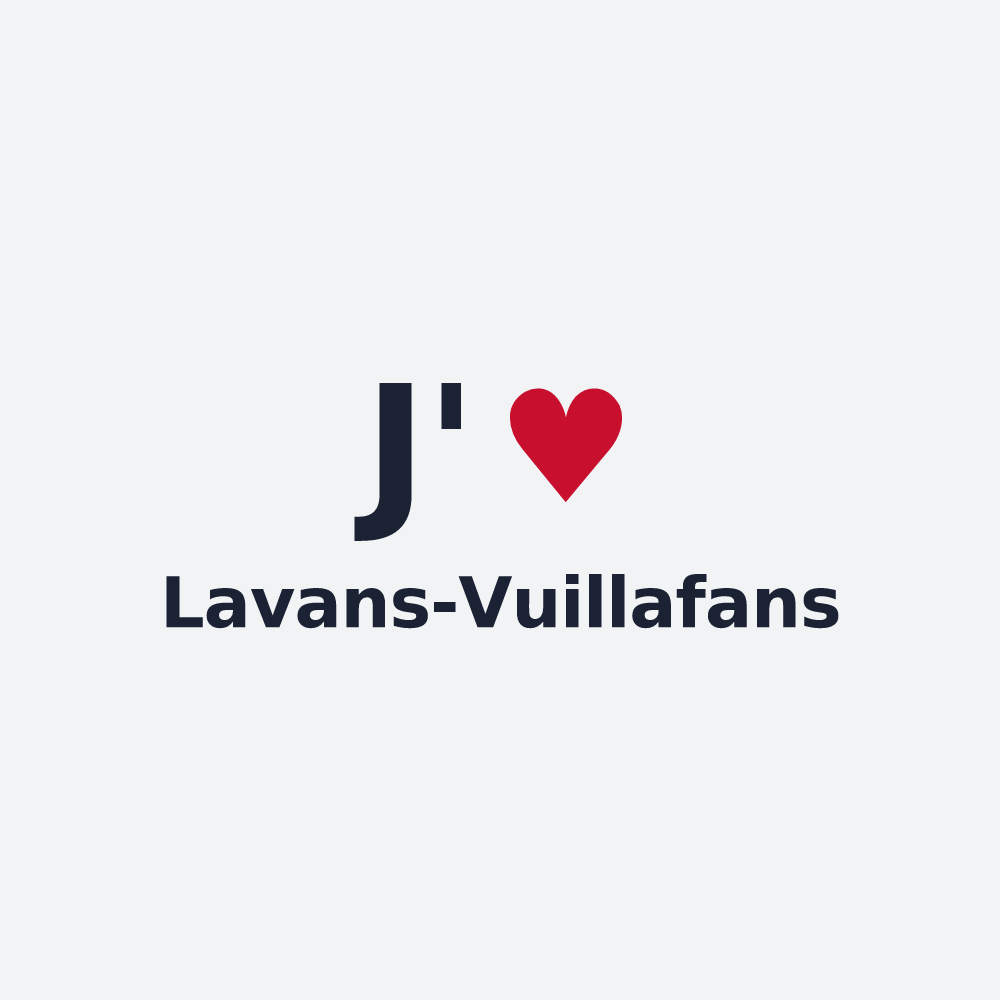 Poster personnalisé Lavans-Vuillafans — design J'aime Lavans-Vuillafans