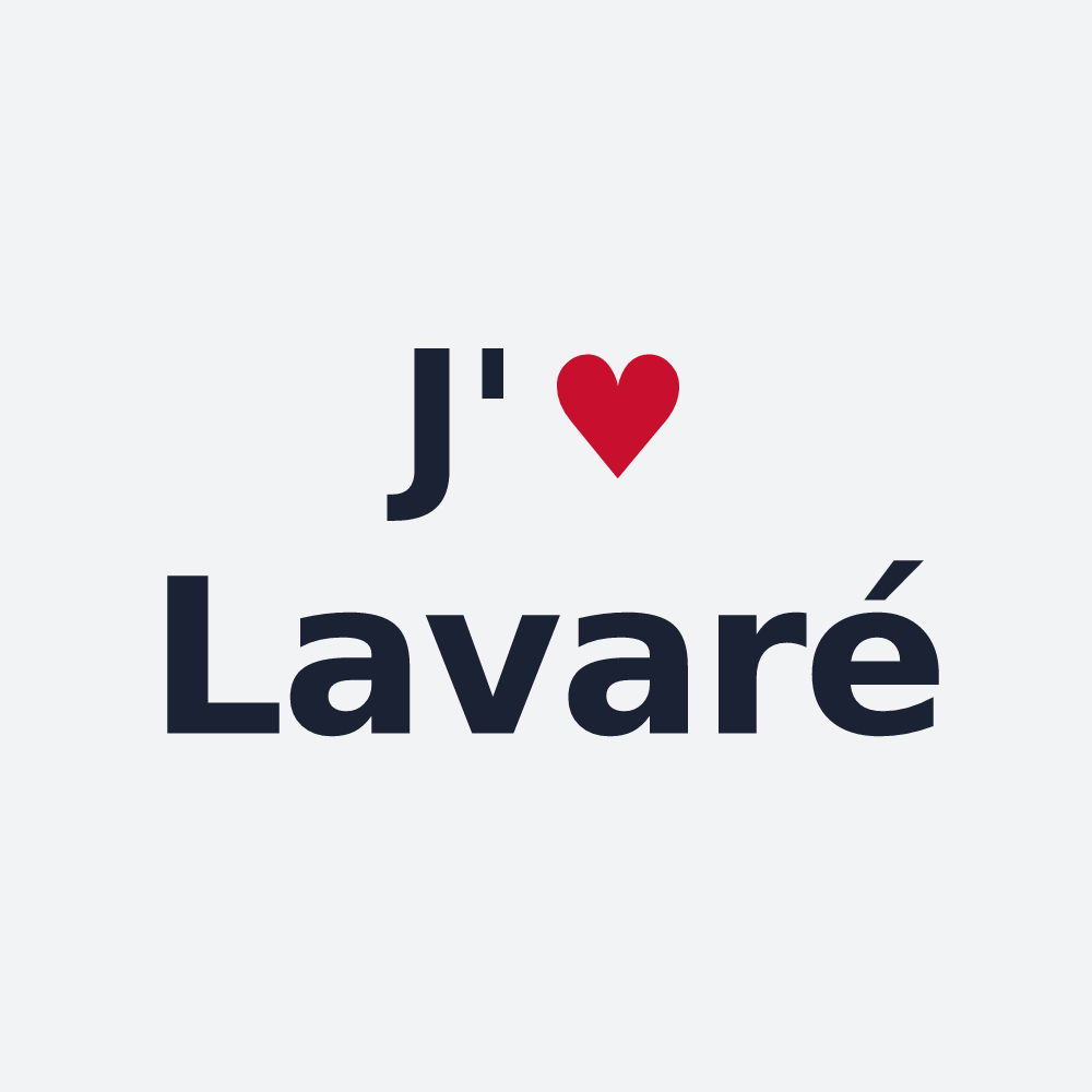 Poster personnalisé Lavaré — design « J'aime Lavaré » imprimé sur le poster