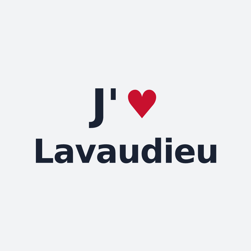 Poster personnalisé Lavaudieu — design « J'aime Lavaudieu » imprimé sur le poster