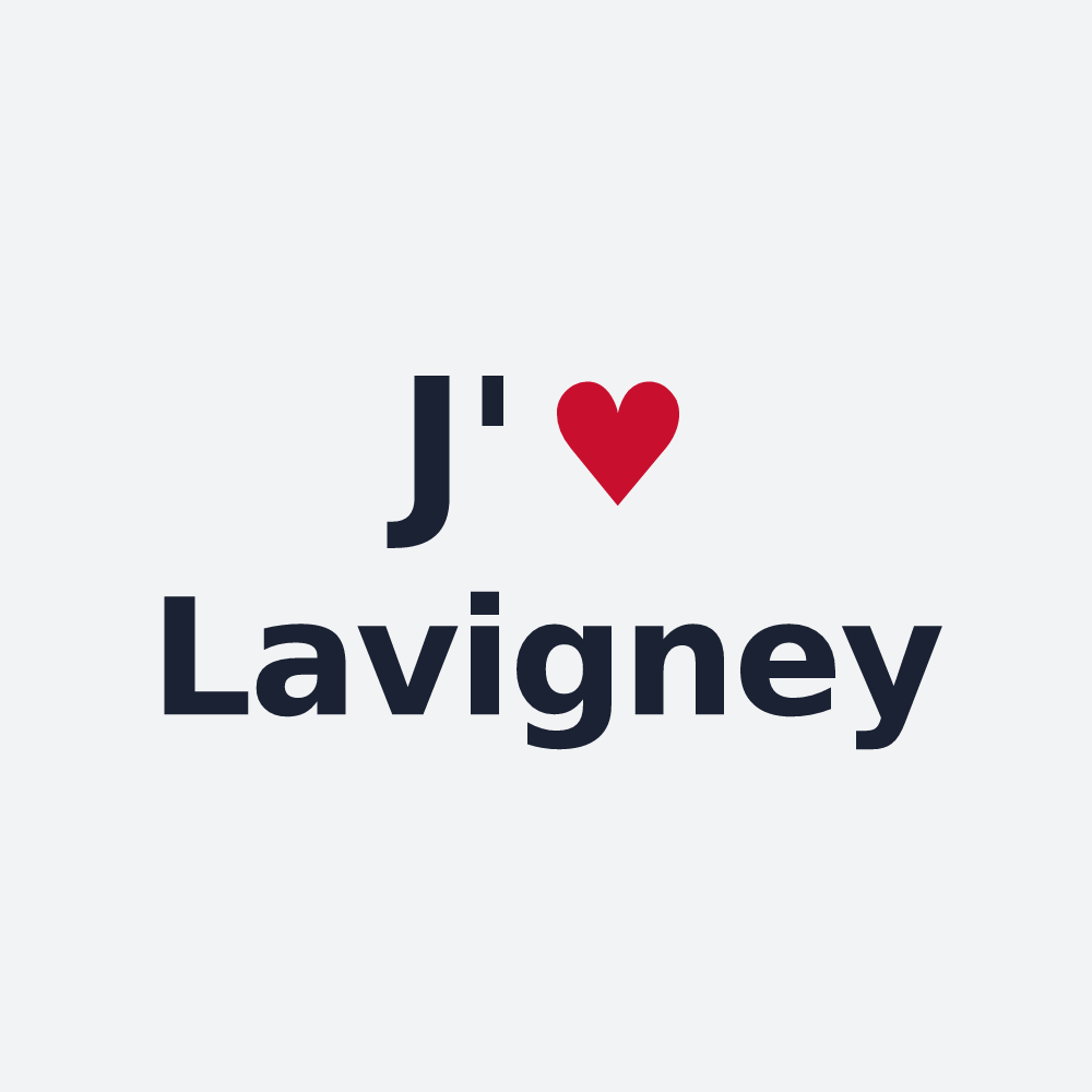 Poster personnalisé Lavigney — design « J'aime Lavigney » imprimé sur le poster