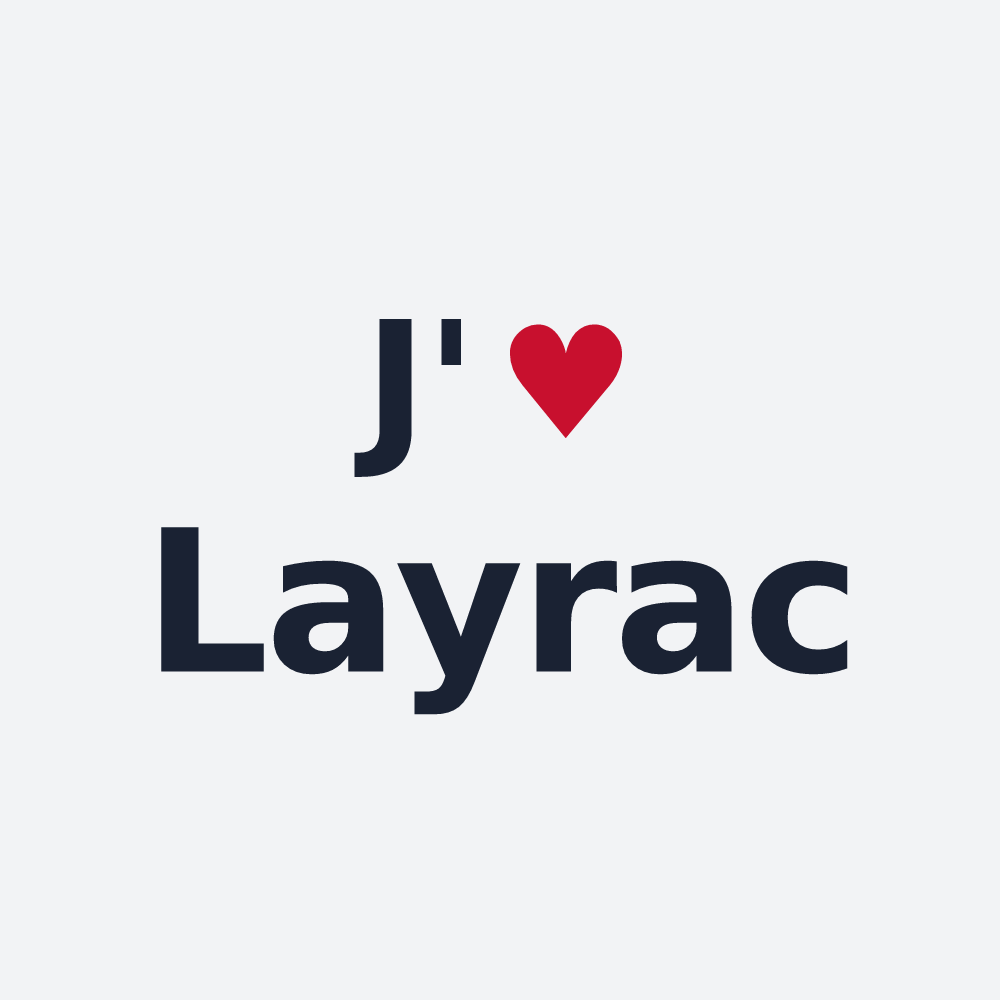 Poster personnalisé Layrac — design « J'aime Layrac » imprimé sur le poster