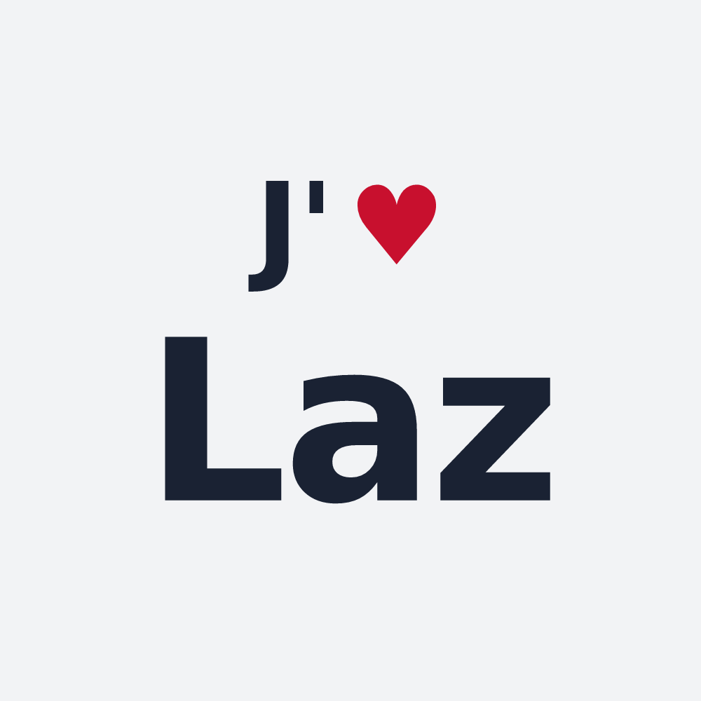 Poster personnalisé Laz — design « J'aime Laz » imprimé sur le poster