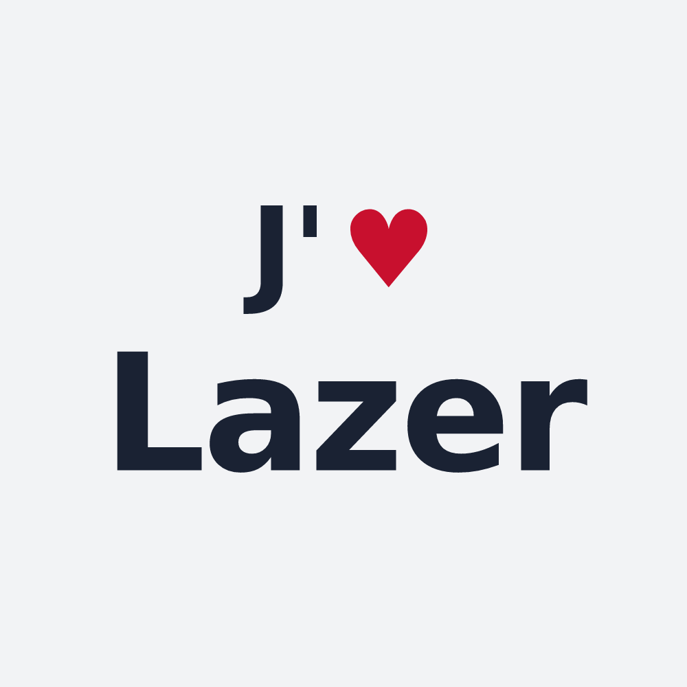 Poster personnalisé Lazer — design « J'aime Lazer » imprimé sur le poster